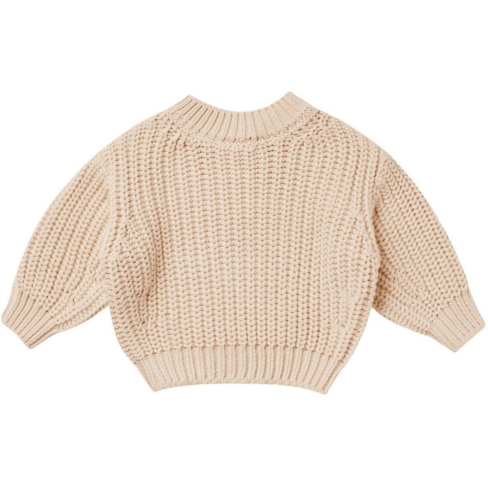 ☕️Quincy Mae Chinky Knit Organic Cotton Oversized Sweater in Shell NWT - Picture 5 of 6